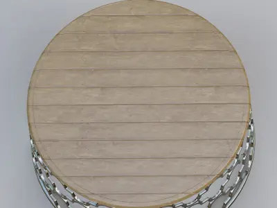 Moroccan round trellis table 3D model