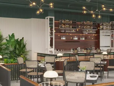 Restaurant Interior Design 3D model