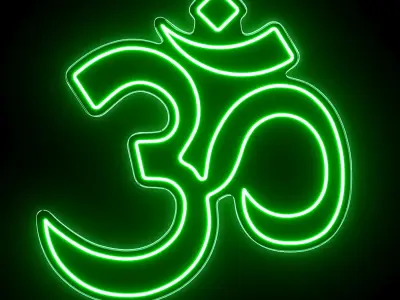 OM Neon Sign 3D model