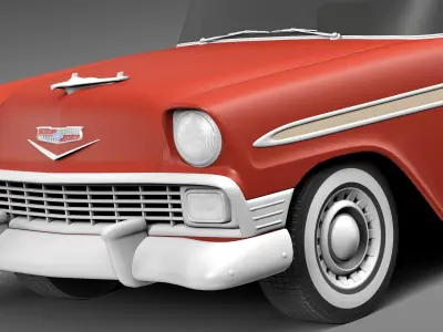 Chevrolet Bel Air hardtop coupe 1956 3D model