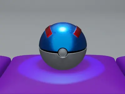 Pokeball power rangers eggs 3D model