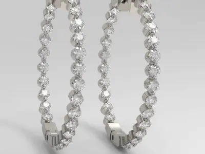 Diamond hoop earrings nice design 3D print model