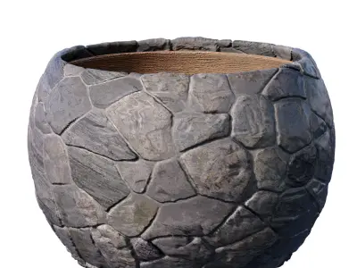 Decorative Floor Stone Garden Vase Pot Planter Home Decoration 3D model