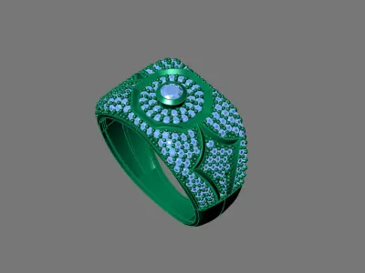 Gents Rings Diamond Men Ring STL 3DM 3D ready print model 3D print model