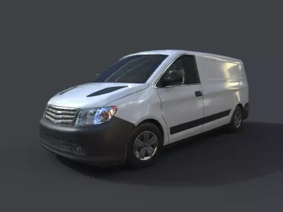 Generic Minivan White Low-poly 3D model