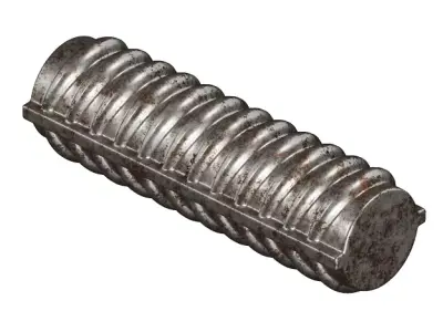 Rusty TMT Steel Bar 3D model