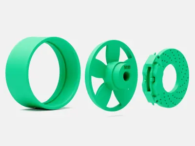 15x7 Daisy Wheel and Brake 3D print model