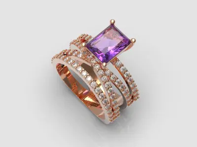 Ring with radiant 3D print model