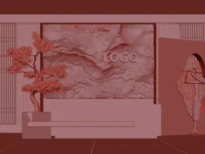 reception lobby 3D model