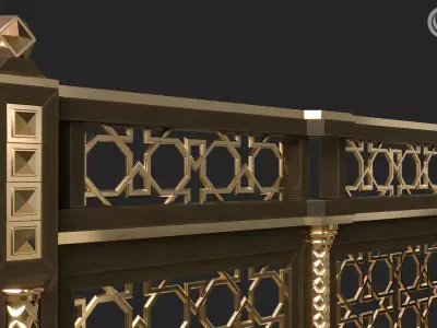 Balcony Railing 01 3D model