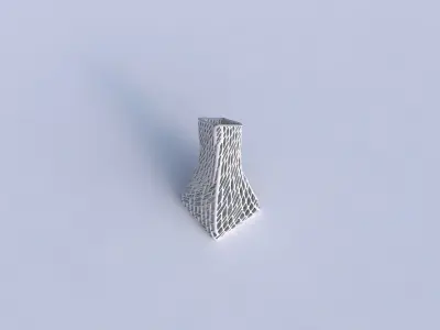 Vase squeezed and bent rectangle 2 with twisted lattice tiles 3D print model