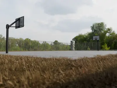 Old Basketball Court 3D model