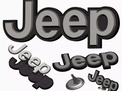 Jeep logo car brand for 3D printer or CNC router 3D print model