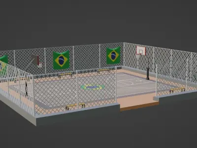 Basketball Stadium - Brazil Low-poly 3D model