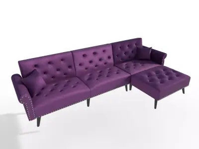 Velvet sofa Low-poly 3D model