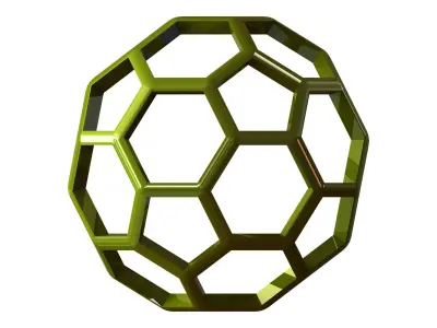 Wireframe Shape Truncated Icosahedron 3D print model
