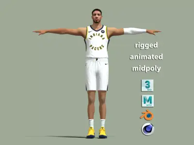 T-Pose rigged Tyrese Haliburton Indiana Pacers  3D model