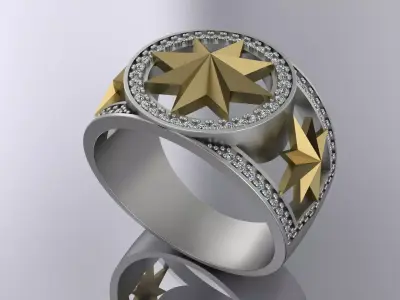 Mens Luxury Ring Brand Jewelry Gold 3D print model