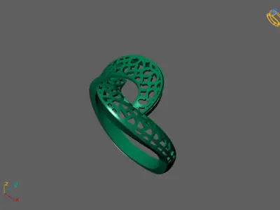 Fancy Womens Rings Plain Rings Ready STL 3DM Models Rings 3D print model 43