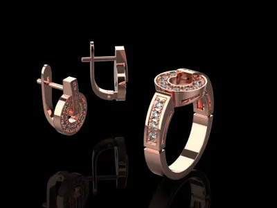Ring and Earrings set 11311 3D print model