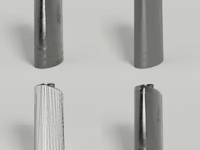 Flask Belt Steel Low-poly 3D model