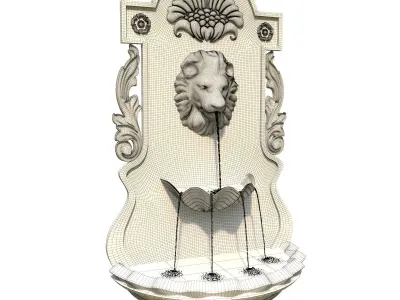 Classic Wall Fountain 04 3D model