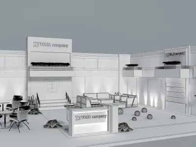 Booth Exhibition Stand a460b  3D model
