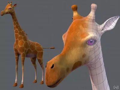 Giraffe V01 Low-poly 3D model