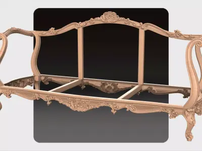  Carved Canape ornament for cnc 03 3D model