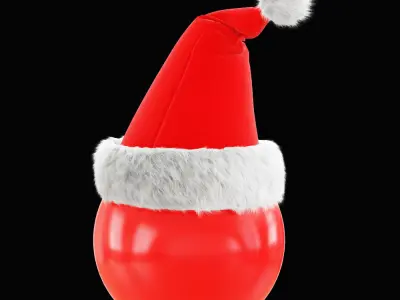 Christmas toy in a Santa Claus hat 3D model