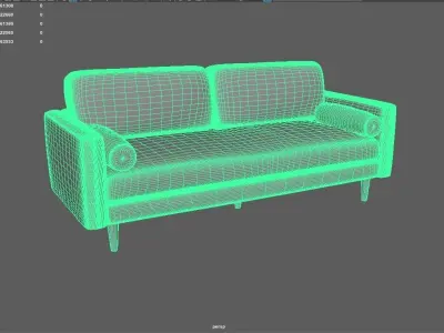 3-seater fabric sofa Stylish and Comfortable Sofa Free 3D model