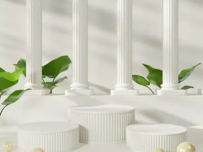 The model is a plain and elegant white Roman-style pallet 3D model
