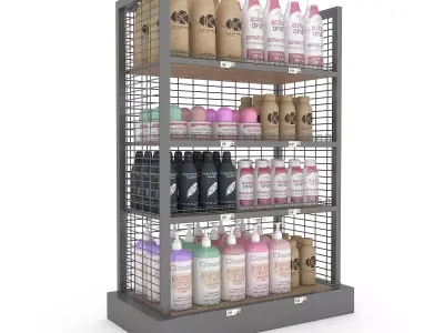 cosmetic product market stand 03 Low-poly 3D model