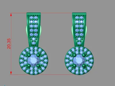 Women Earrings 3DM STL Womens Earring Renders 3D print models   3D print model 33