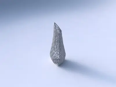 Vase puffy tipped triangle with lattice tiles  3D print model