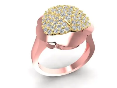 Luxury Pave Diamond Dome Ring 1736 3D print model