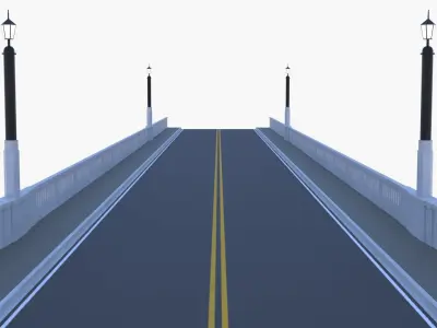 Concrete and steel bridge PBR 3D Model Collection