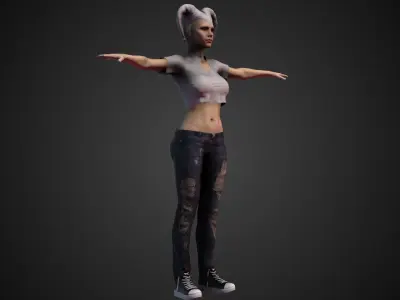 Soccer Fan Girl International 3D model