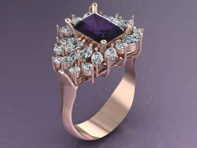 marquise diamond ring 01 3D print model