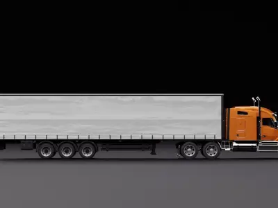 Kenworth 990 Truck Orange 3D model