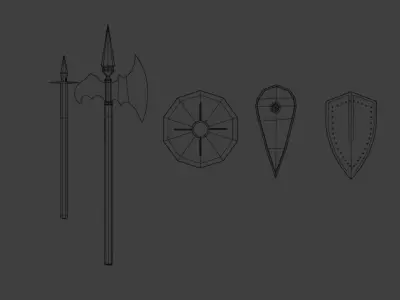StylizedLowPolyMedievalWeaponPack Low-poly 3D model
