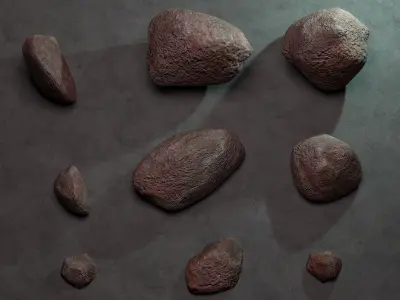 Set of rocks 3d set of objects Free 3D model