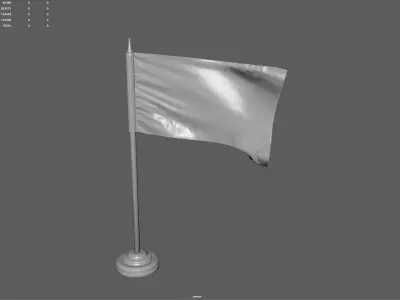 American Flag on a Pole 3D model