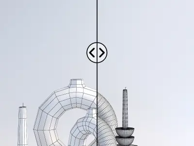 HM Stoneware Vase 3 - Light Beige - Decorative Vase 3D model