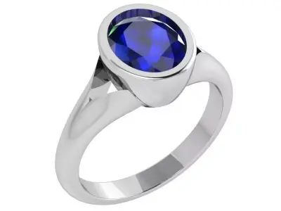 Oval Solitaire Ring 4302 3D print model