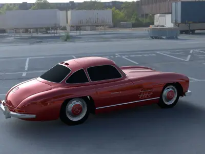 Rigged Mercedes 300SL W198 HDRI 3D model
