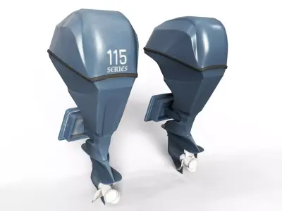 Boat Engine Low-poly 3D model