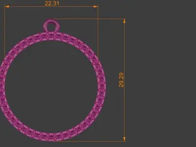 Diamond Letter O Pendant Gold Silver Platinum Luxury Jewelry 3D print model