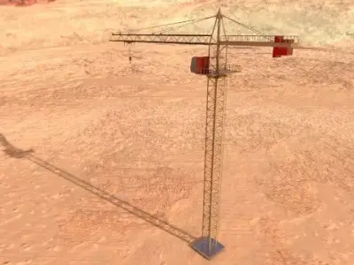 Lifting Industrial Crane  Optimized for Unreal Engine And Unity Low-poly 3D model