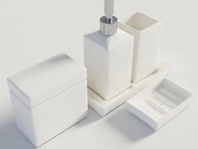 Bathroom Set White 1 3D model